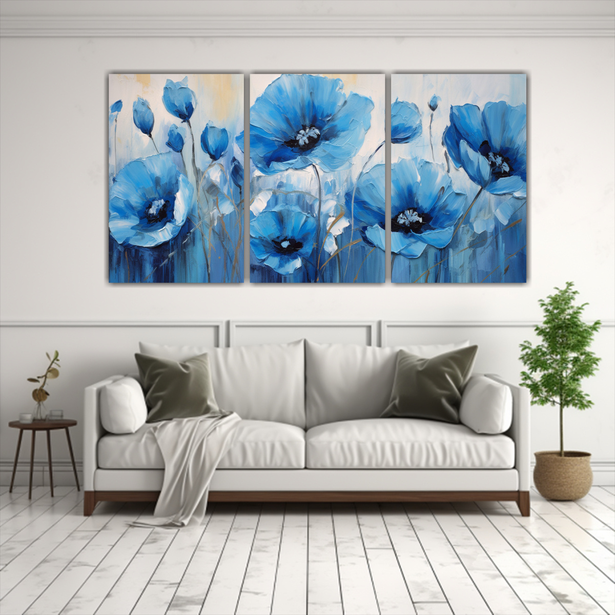 cuadro-en-bastidor-decoraci-n-obra-maestra-estilo-de-pintura-azul-amapolas-1