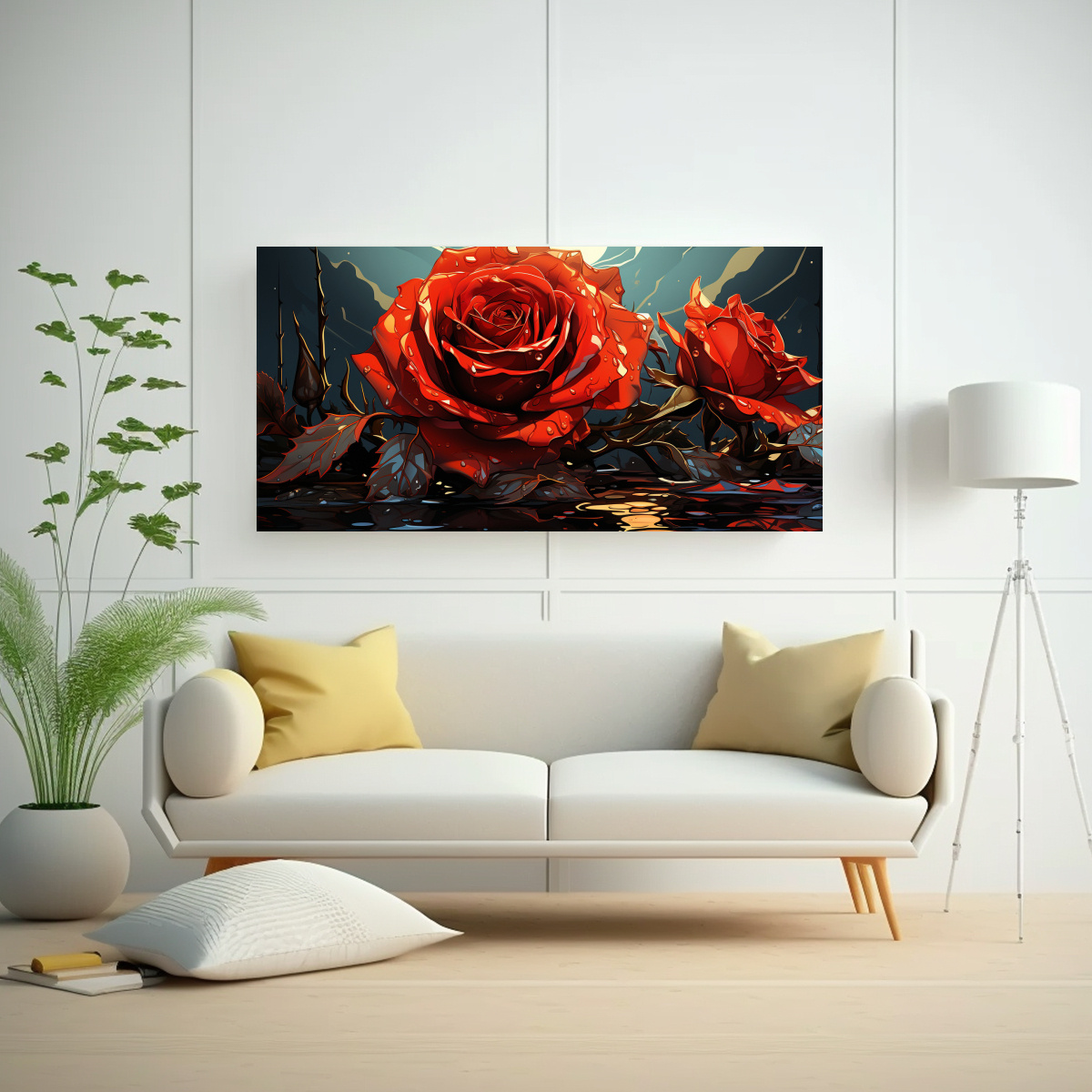 cuadro-en-lienzo-con-forma-de-rosa-fundida-estilo-plano-1