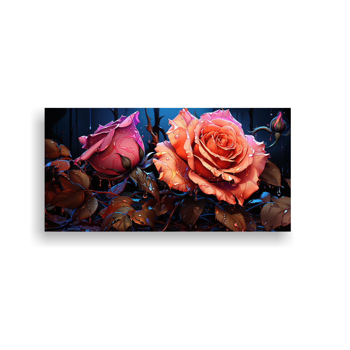 cuadro-equilibrio-con-rosa-y-gotas-derram-ndose-vanguardia-pinturas-decorativas