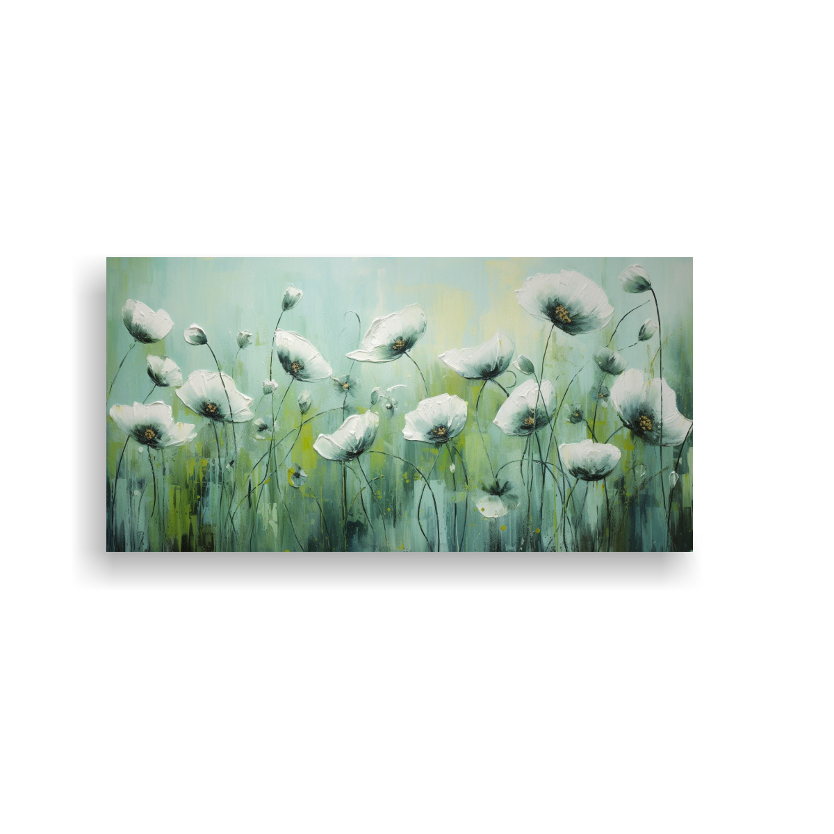 cuadro-espectacular-de-poca-con-amapolas-verdes-en-lienzo