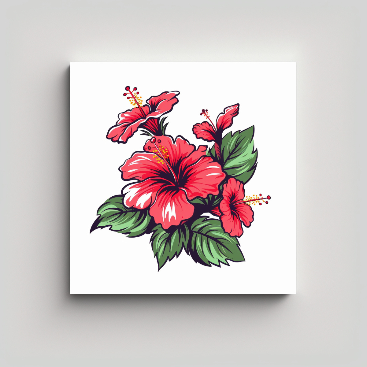 cuadro-est-tico-de-hibiscus-en-vector-2d-sobre-tela-en-bastidor