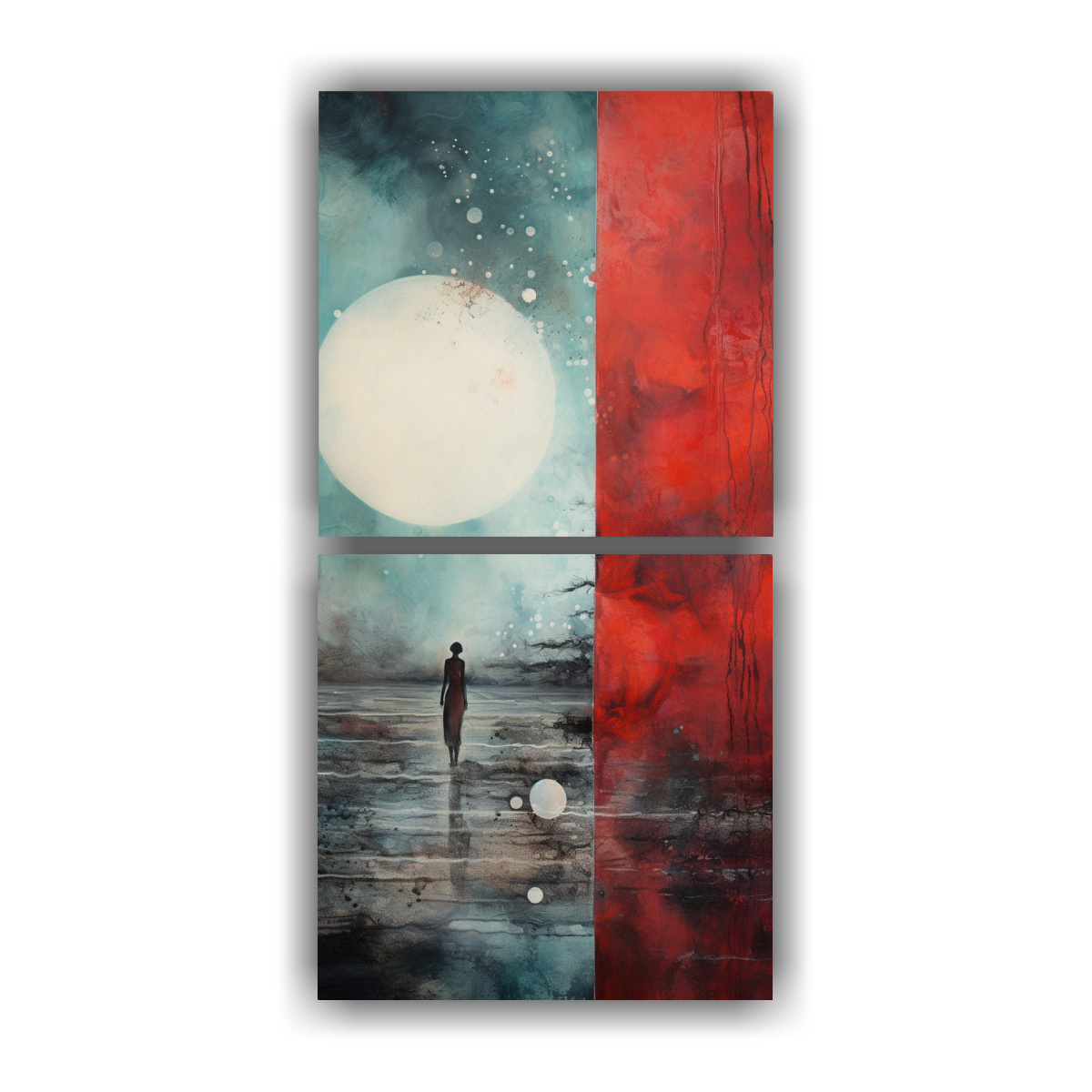 cuadro-fant-stico-de-dos-cuadros-dibujo-en-acuarela-rojo-turquesa-y-plata