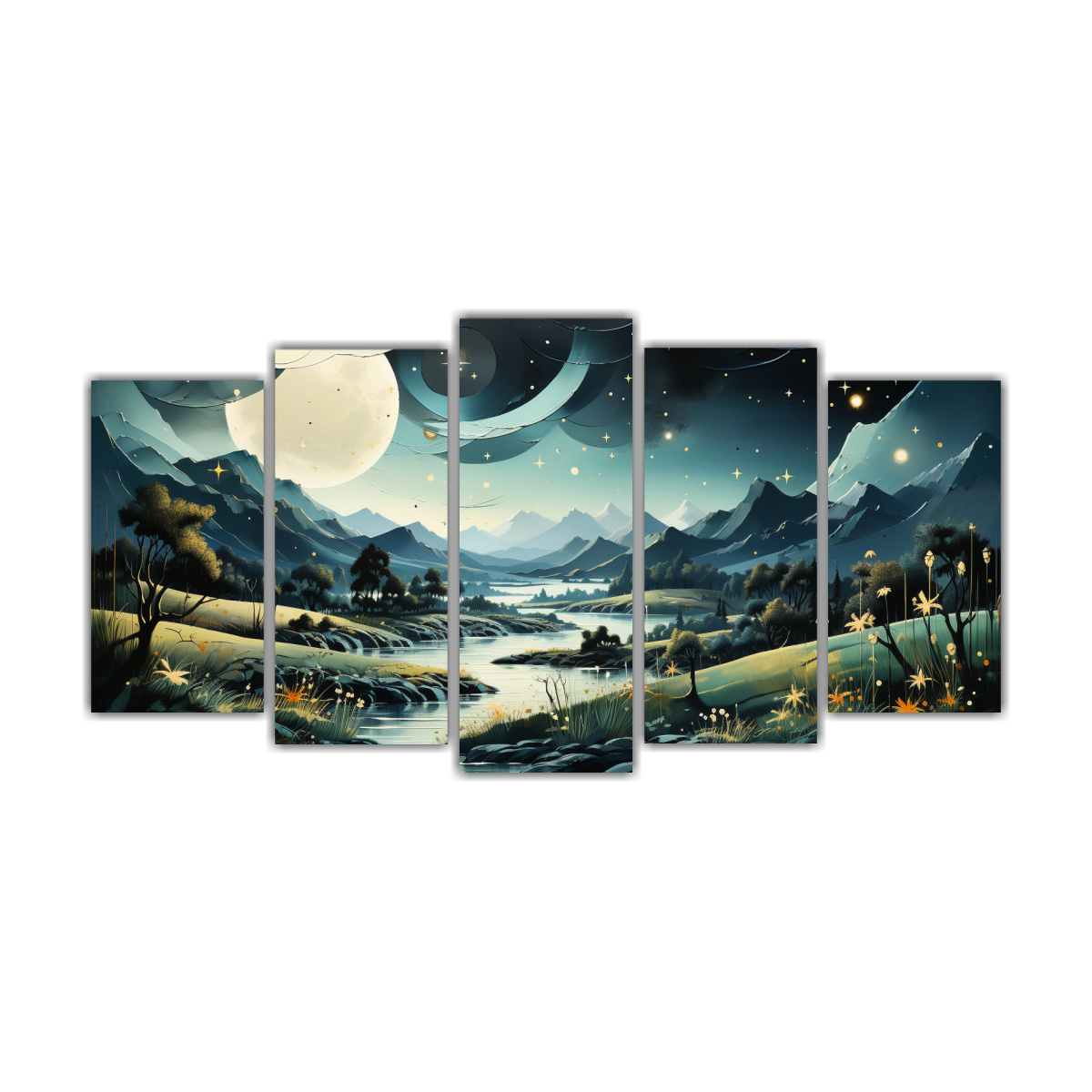 cuadro-galer-a-con-luna-y-monta-as-set-5-telas-en-bastidor-estilo-refinado