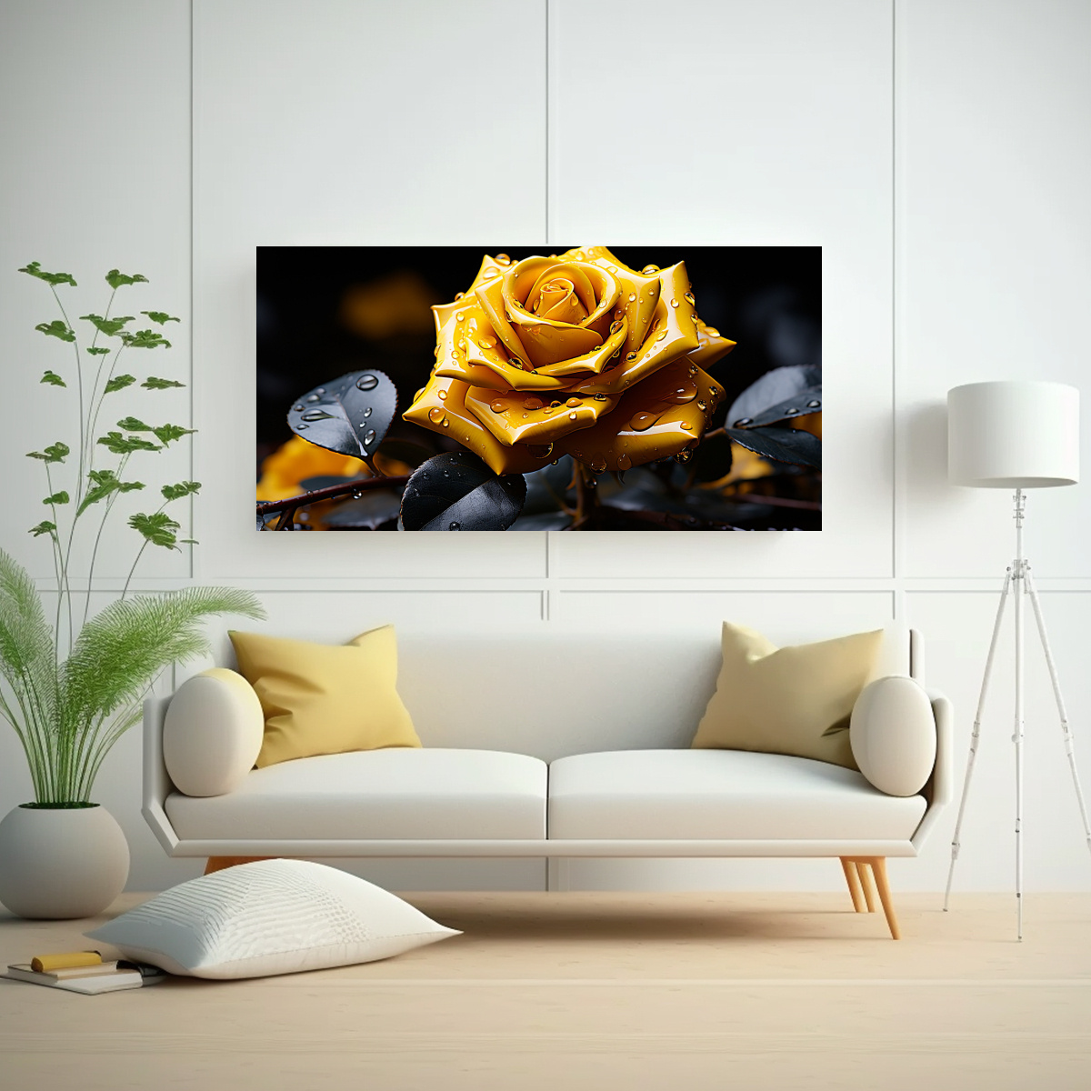 cuadro-imagen-ba-o-pop-art-rosa-amarilla-brillante-1