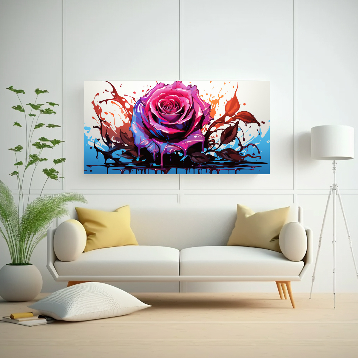cuadro-inspirador-equilibrio-visual-lienzo-decorativo-con-logo-de-goteo-derretido-cian-oscuro-y-rosa-1