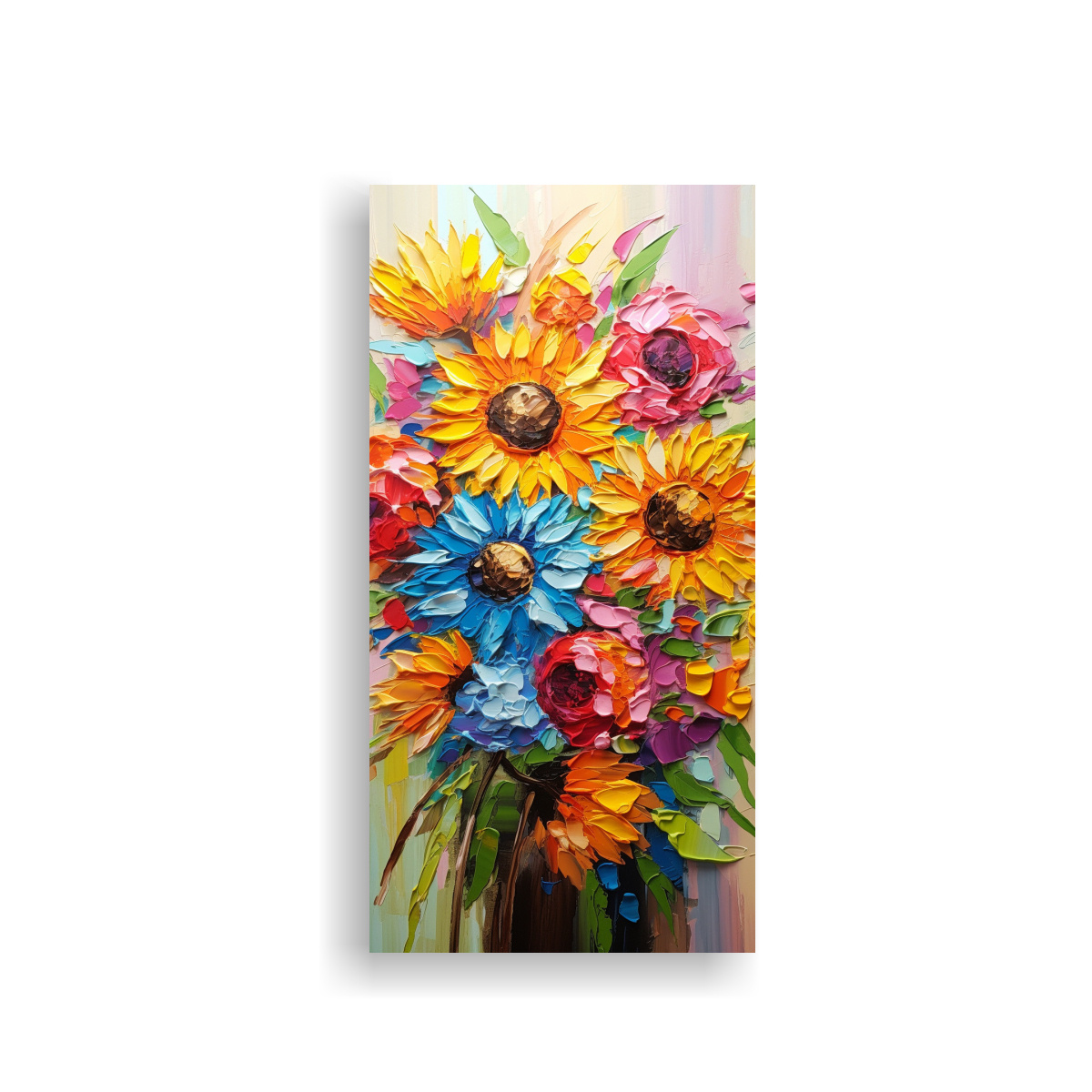cuadro-lienzo-concepto-vida-con-girasoles-en-colores-arco-ris-en-pintura-sobre-lienzo