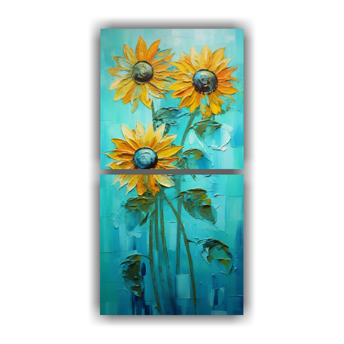 cuadro-lienzo-vanguardia-riqueza-visual-girasoles-turquesa-en-tela