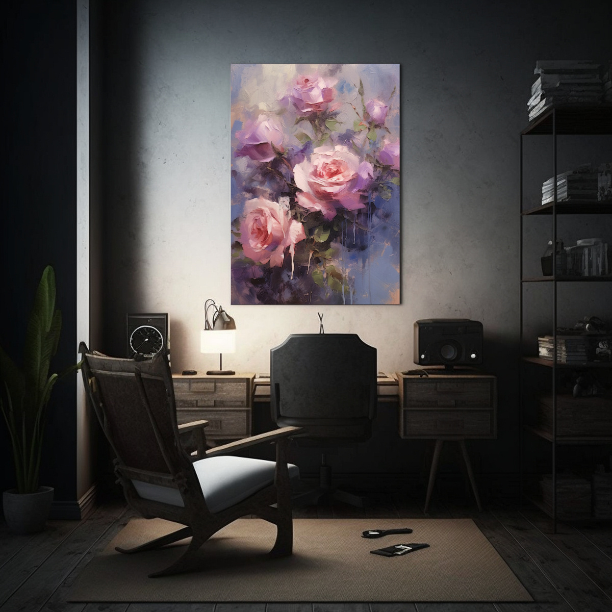 cuadro-luminoso-de-rosas-rosadas-en-fondo-oscuro-1