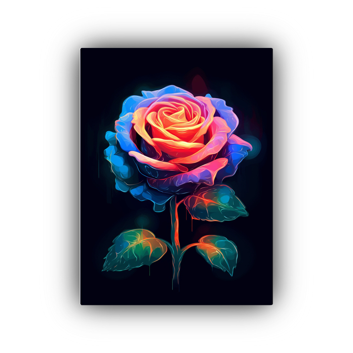 cuadro-moderno-con-gran-rosa-de-ne-n-sobre-fondo-oscuro