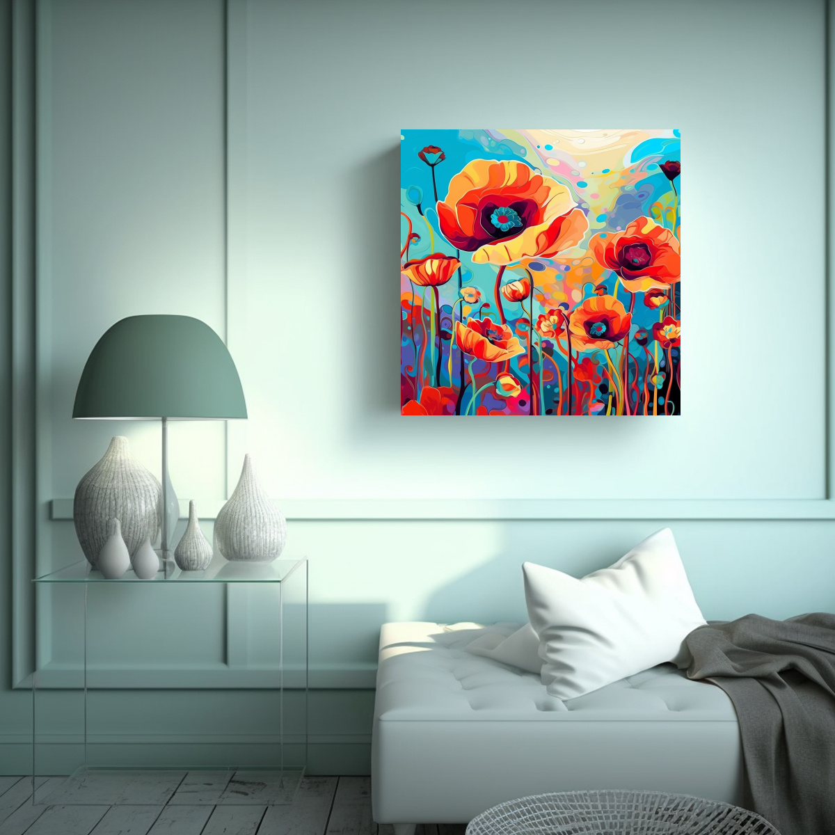 cuadro-moderno-de-dormitorio-al-estilo-peter-max-con-amapolas-1