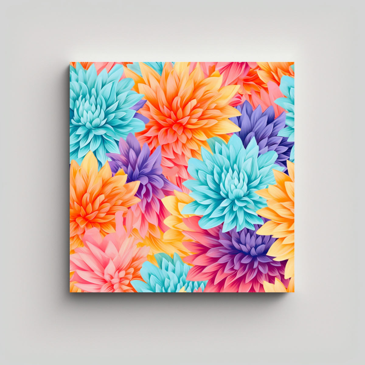 cuadro-moderno-de-patrones-de-dahlias-coloridas-y-felices