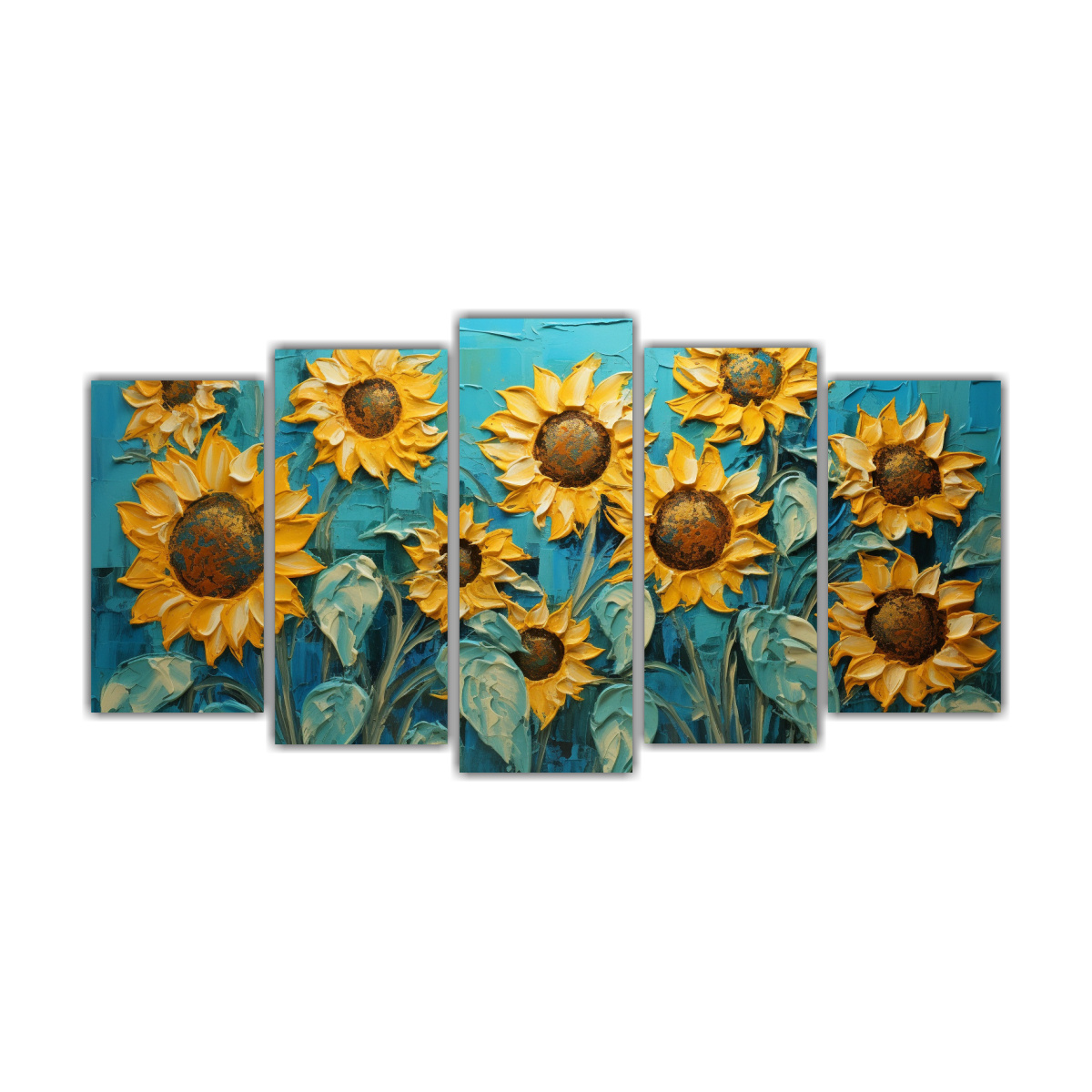 cuadro-moderno-en-bastidor-pintura-mural-de-girasoles-turquesa-en-lienzo-