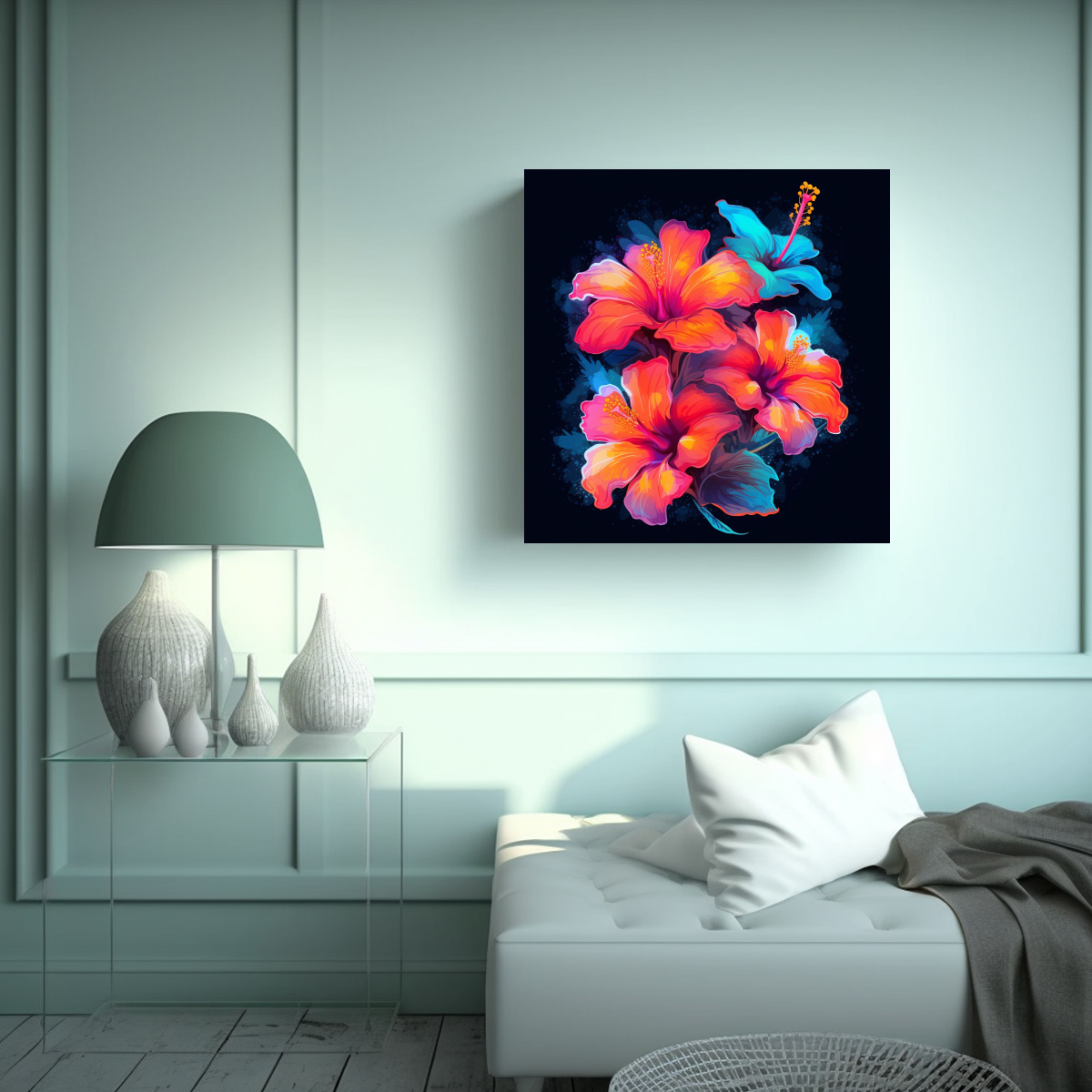 cuadro-original-vibrante-neon-hibiscus-flores-en-transparente-1