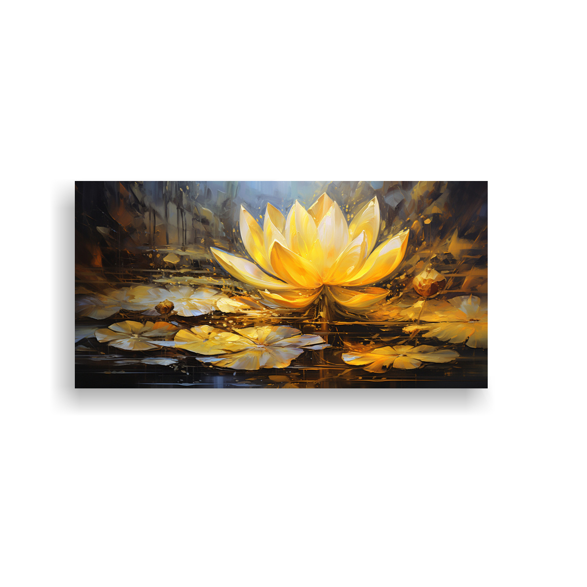 cuadro-pop-art-amarillo-de-loto-en-lienzo-al-estilo-de-pinturas-decorativas