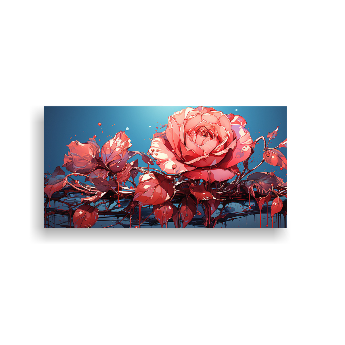 cuadro-tela-en-bastidor-con-dibujo-de-rosa-y-gotas