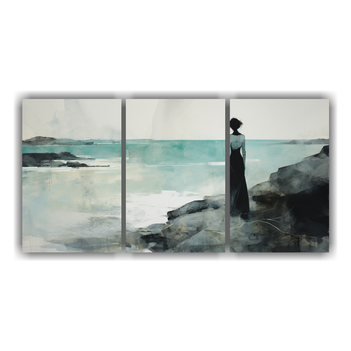 cuadro-tela-horizontal-urbano-plateado-y-turquesa