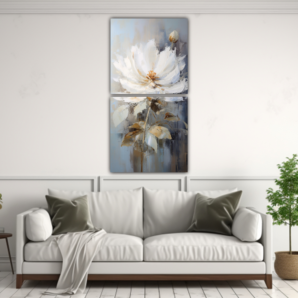 cuadro-tema-reflejo-pintura-de-loto-blanco-en-lienzo-1