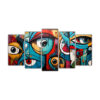 cuadro-vanguardia-abstracto-con-ojos-en-lienzo-de-5-piezas