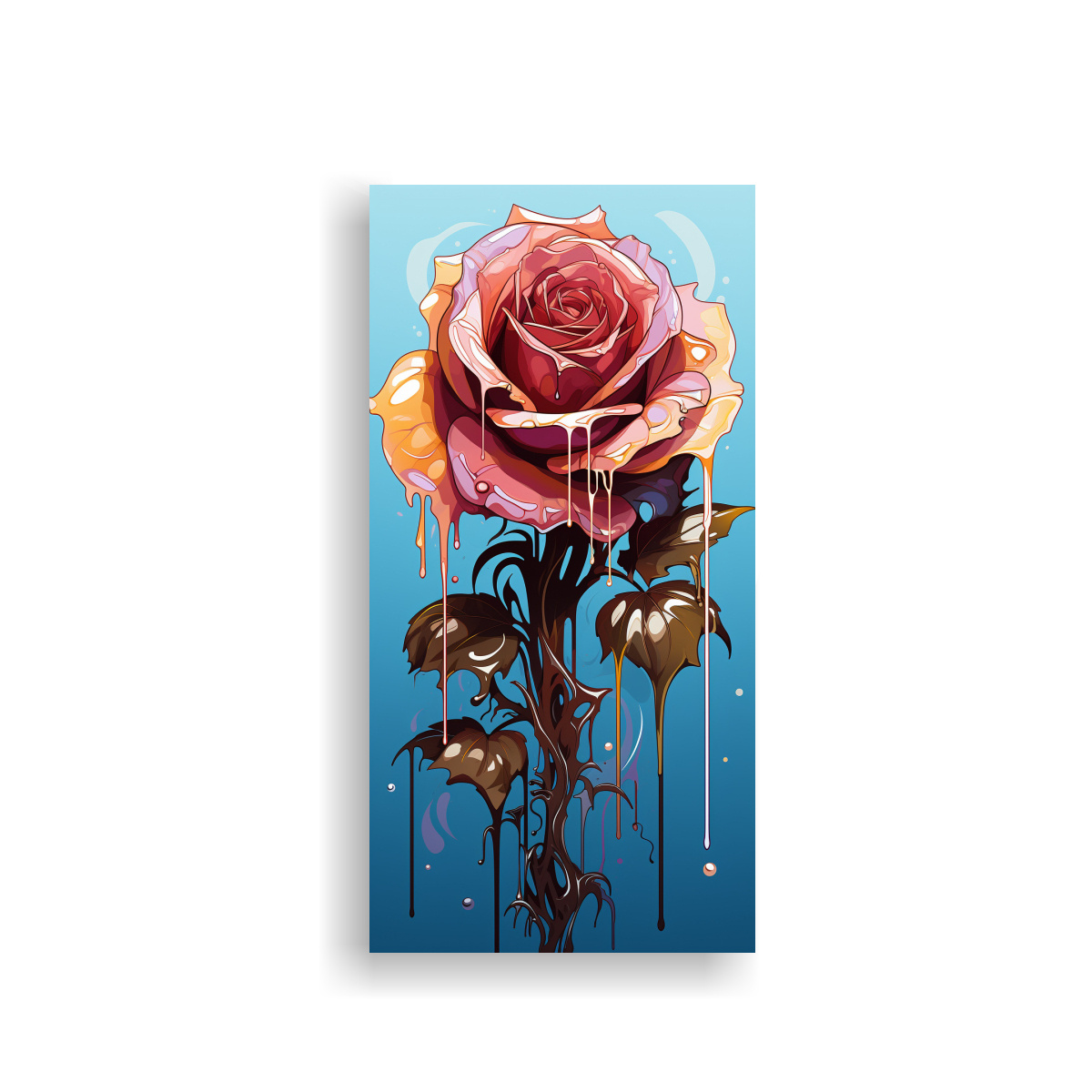 cuadro-vanguardia-poca-lienzo-con-logo-fundido-en-cian-oscuro-y-rosa