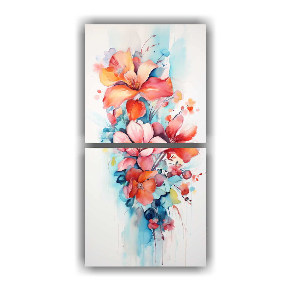 cuadros-abstractos-acuarela-con-flores-coloridas