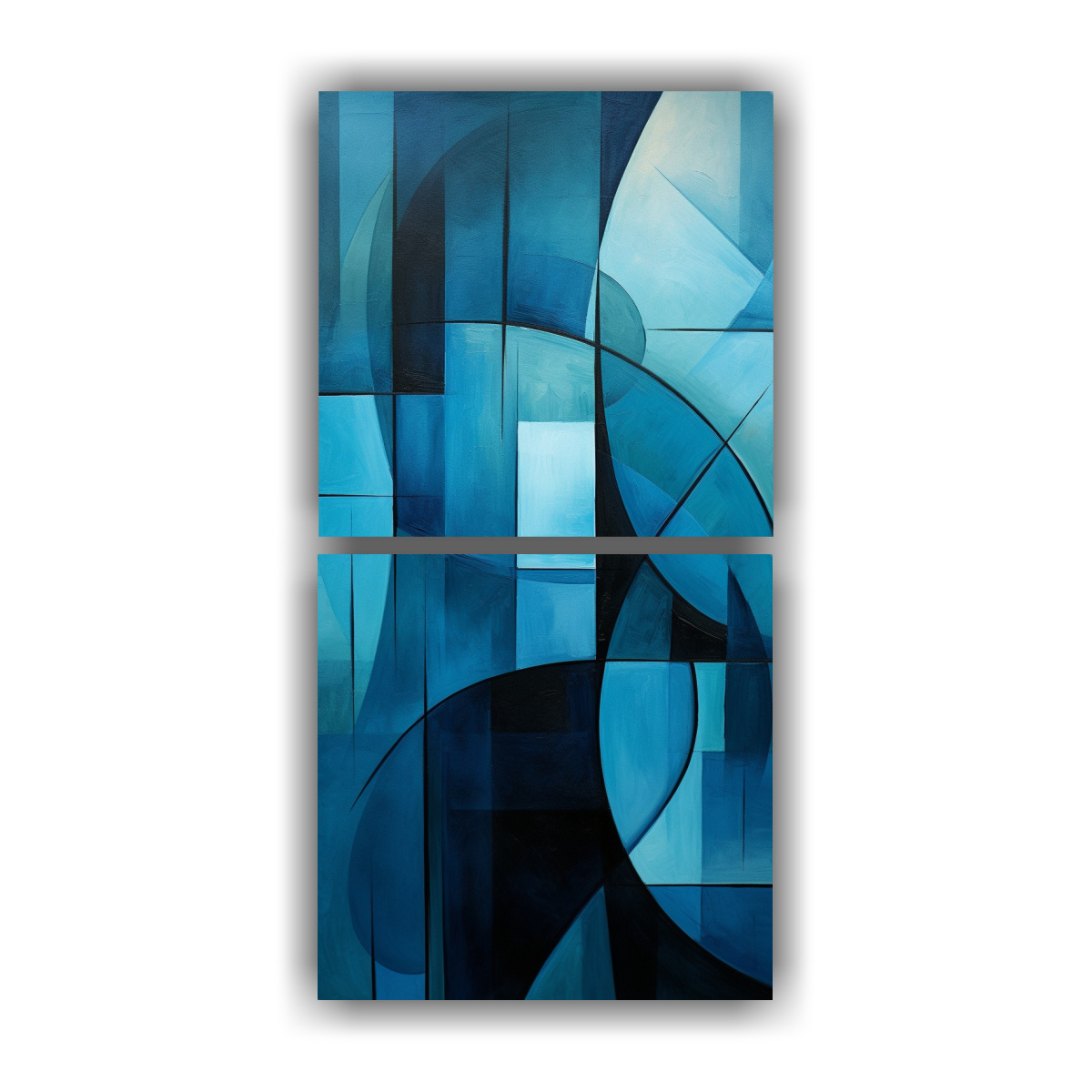 cuadros-abstractos-azul-turquesa-para-decoraci-n-con-finas-l-neas