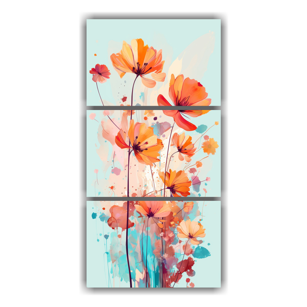 cuadros-abstractos-colores-vibrantes-con-flores-pop-y-textura