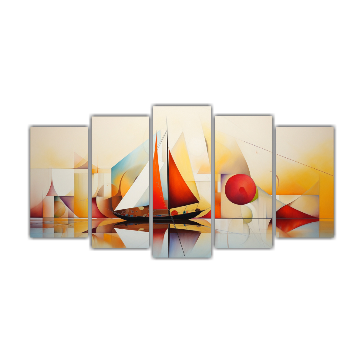 cuadros-abstractos-con-tonos-luminosos-de-barcos-en-cinco-artes