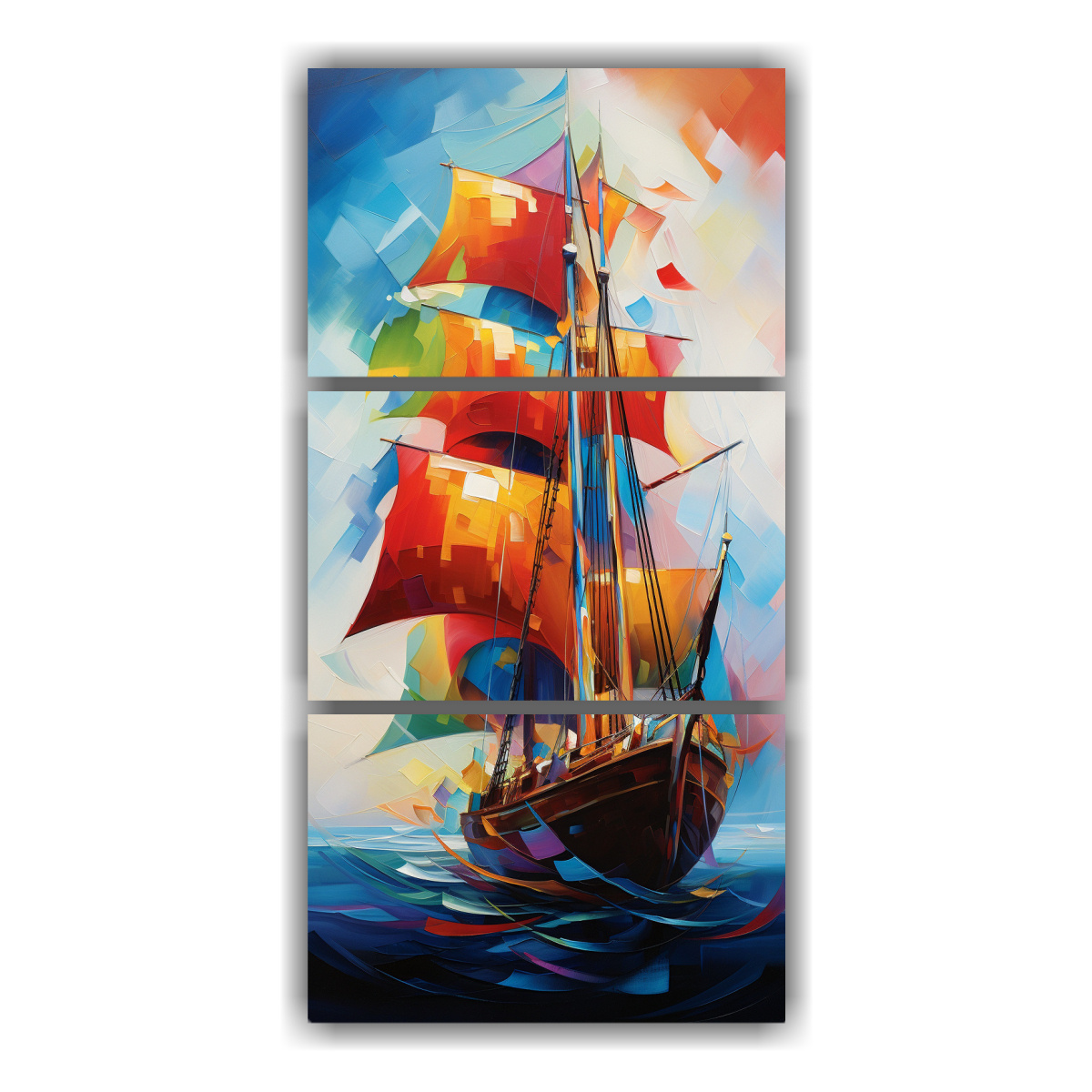 cuadros-abstractos-de-barcos-en-vivos-colores-tr-ptico-de-im-genes-multicolores-