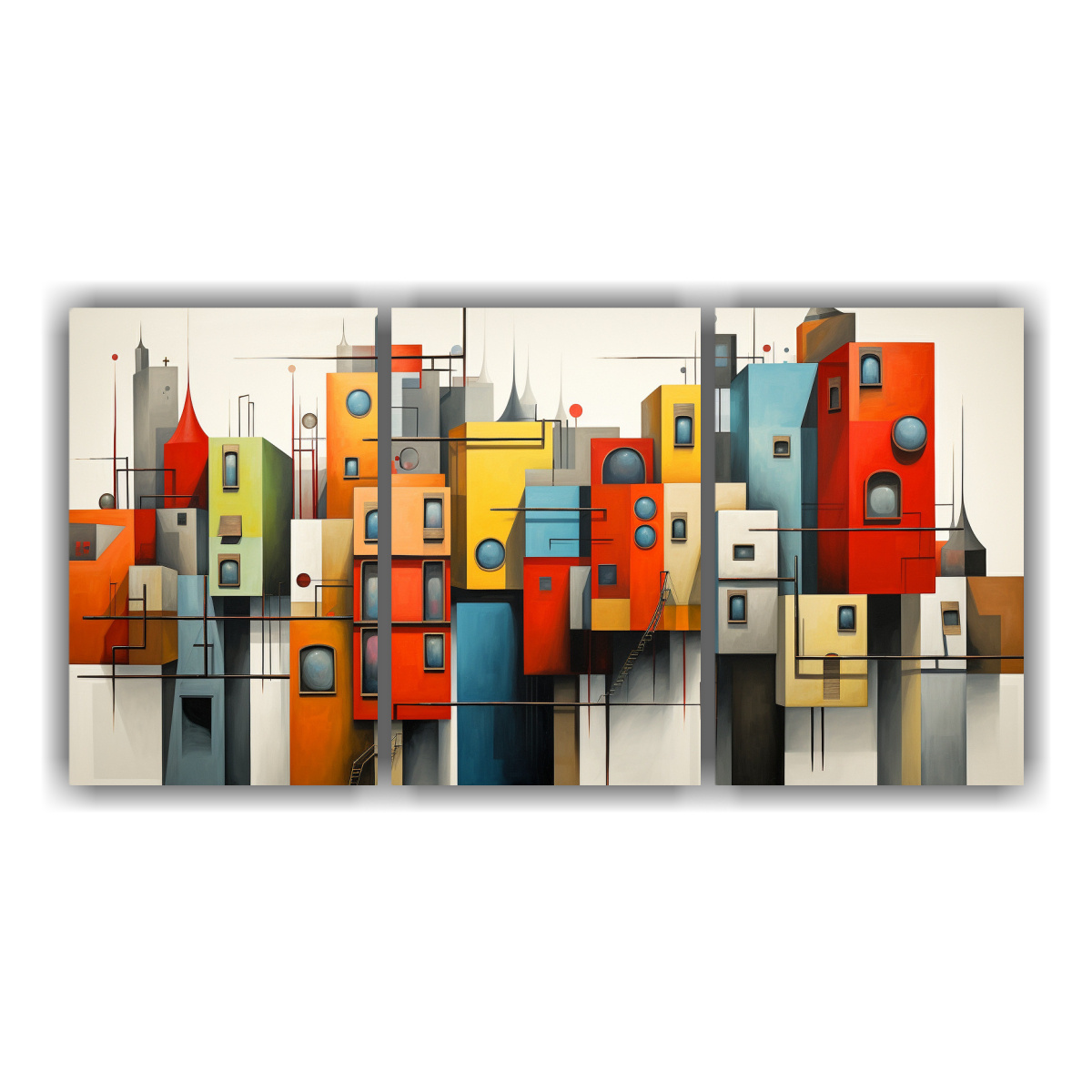 cuadros-abstractos-de-edificios-en-tres-dimensiones