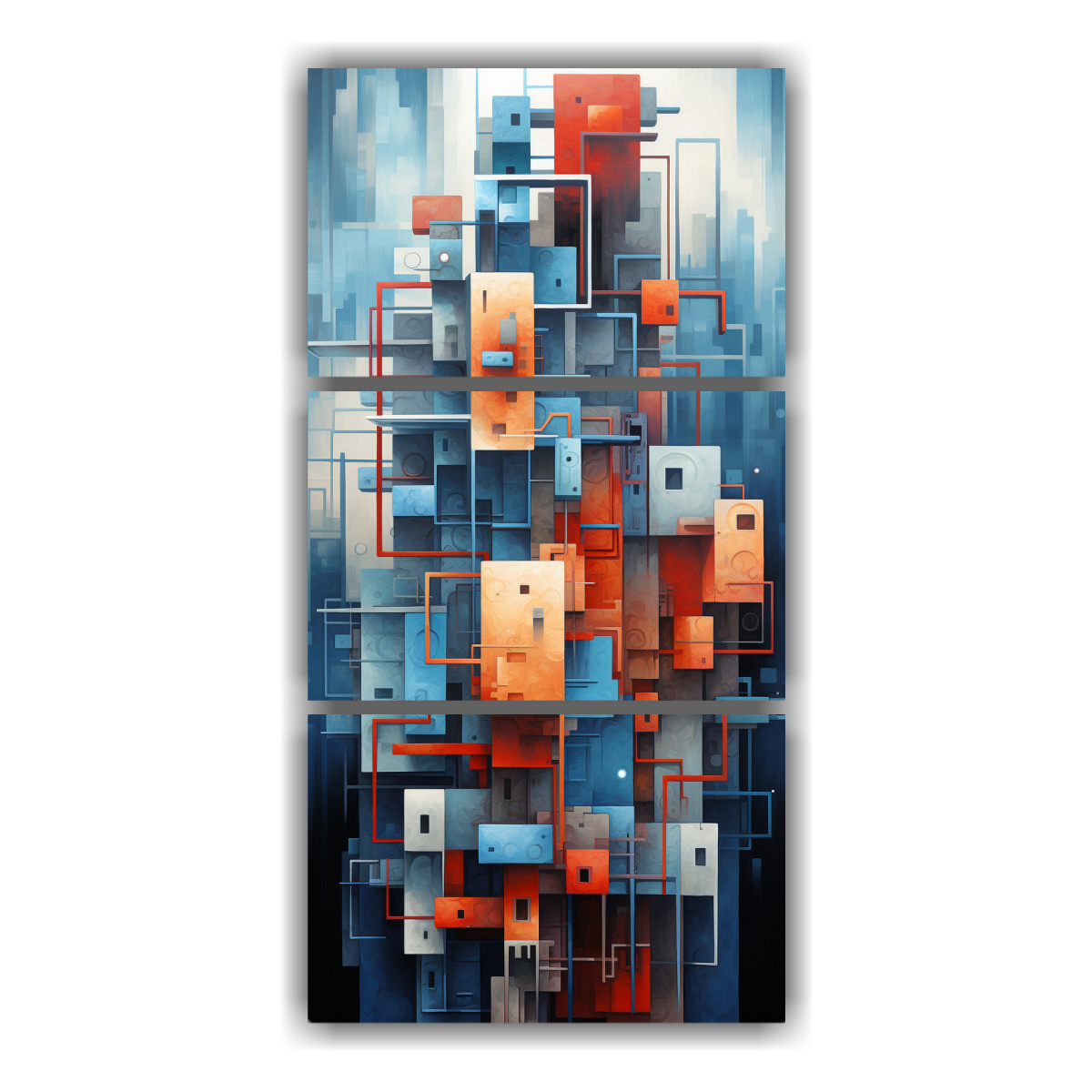 cuadros-abstractos-de-edificios-para-decorar-dormitorio-