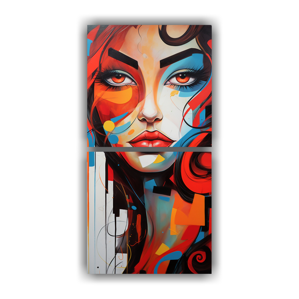 cuadros-abstractos-de-mujer-moderna-belleza-en-dos-lienzos-