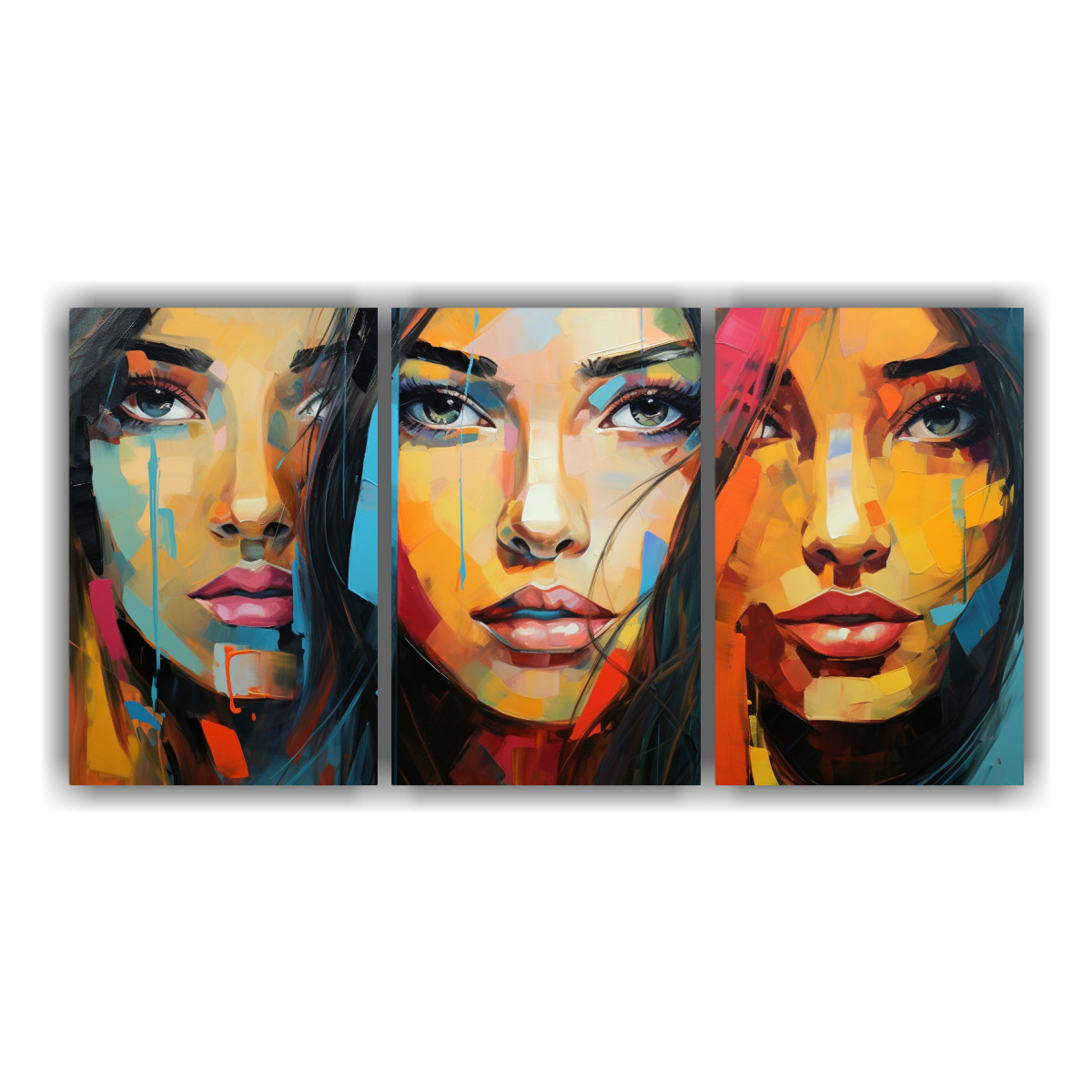 cuadros-abstractos-de-mujeres-con-patrones-intensos-de-alegr-a