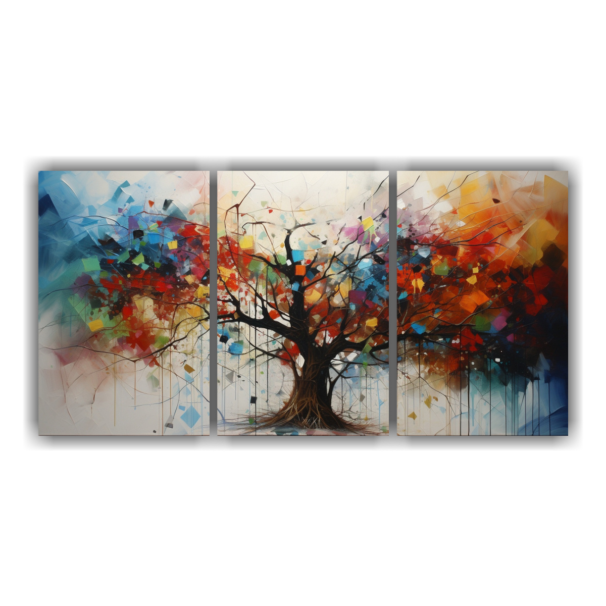 cuadros-abstractos-de-rboles-hermosos-y-estrellados