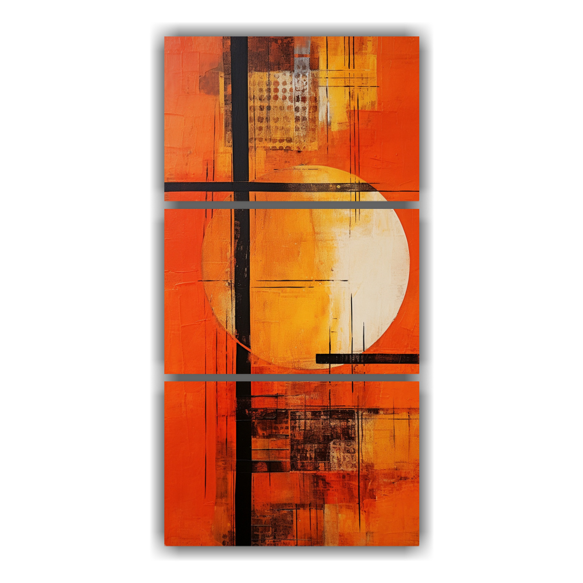 cuadros-abstractos-de-tela-con-escena-ilustrada-en-naranja