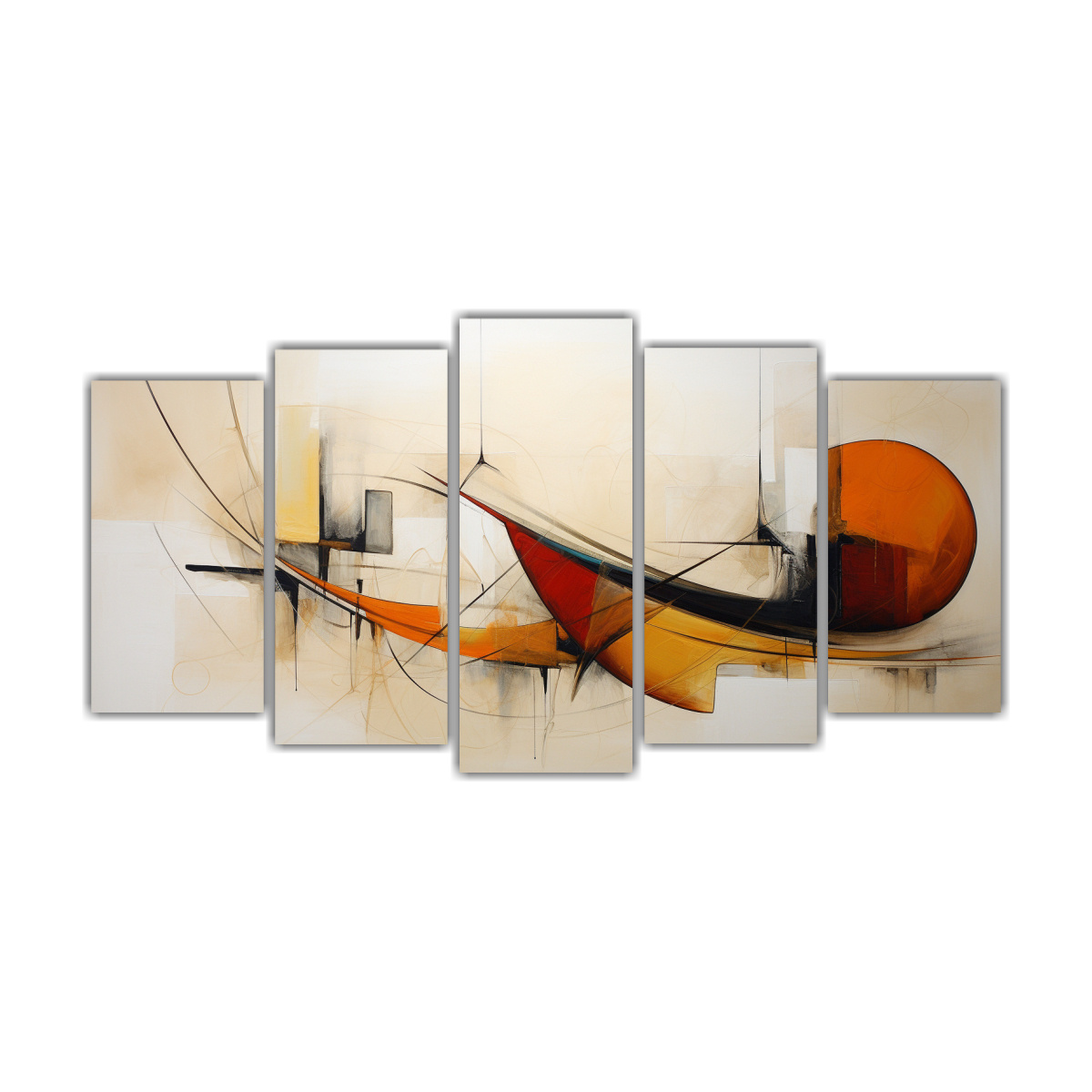 cuadros-abstractos-dormitorio-lienzos-con-motivos-en-forma-de-cinco