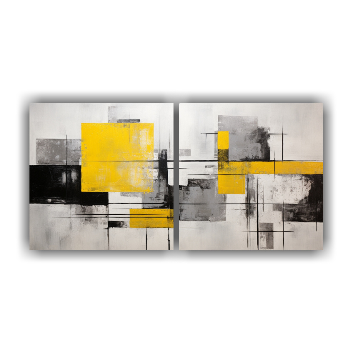 cuadros-abstractos-en-gris-y-amarillo-modernos