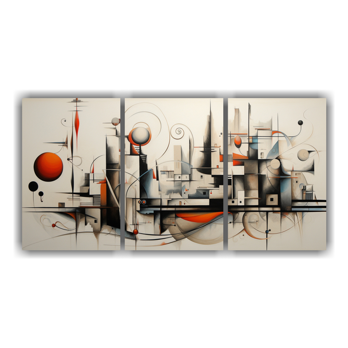 cuadros-abstractos-en-tonos-grises-para-decorar-el-comedor