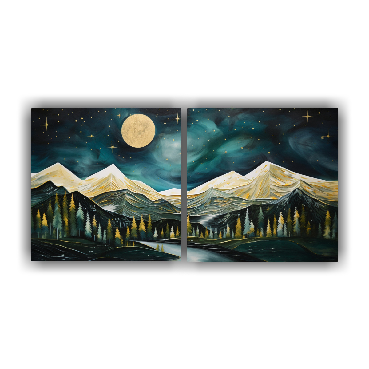 cuadros-abstractos-paisaje-de-monta-as-de-medianoche-con-gol-arte-de-decoraci-n-exclusiva