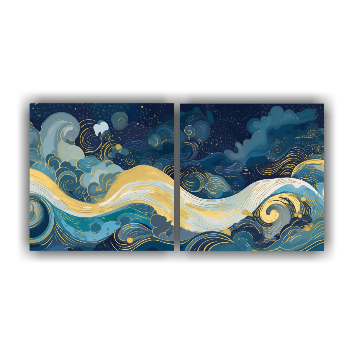 cuadros-abstractos-y-geom-tricos-con-ondas-en-fondo-azul