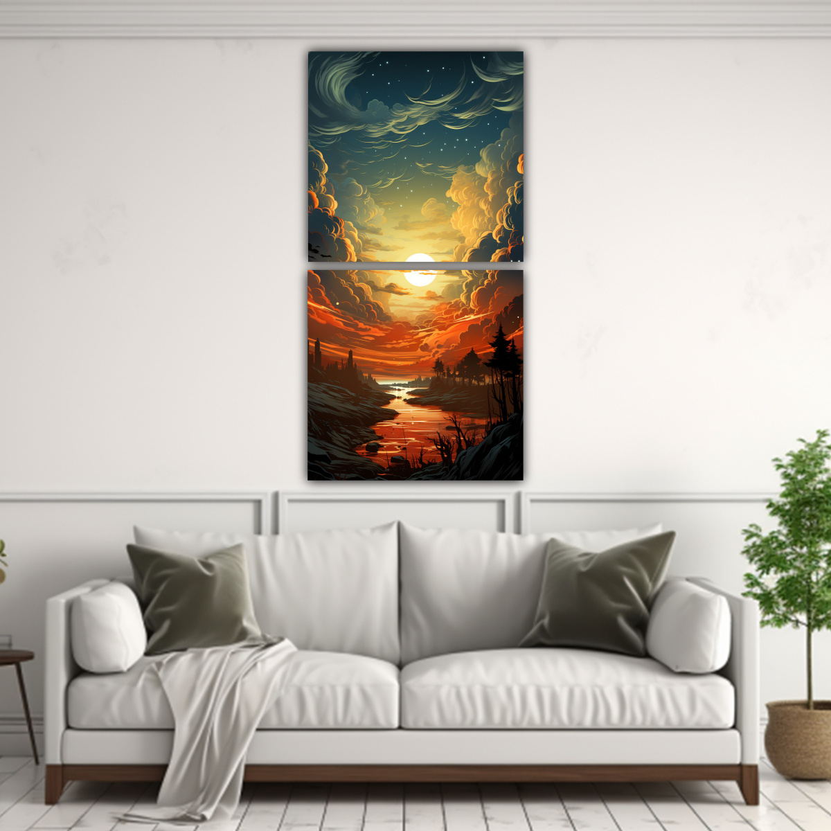 cuadros-cuadro-escena-tormenta-de-rayos-nubes-colores-planos-rojo-marr-n-ye-1-1