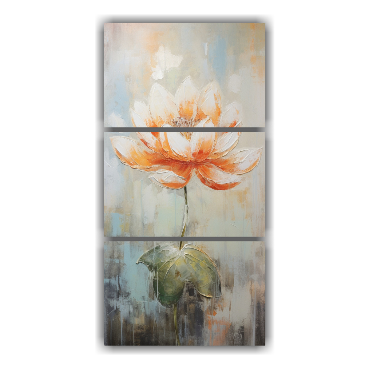 cuadros-de-arte-moderno-con-loto-naranja-en-lienzo