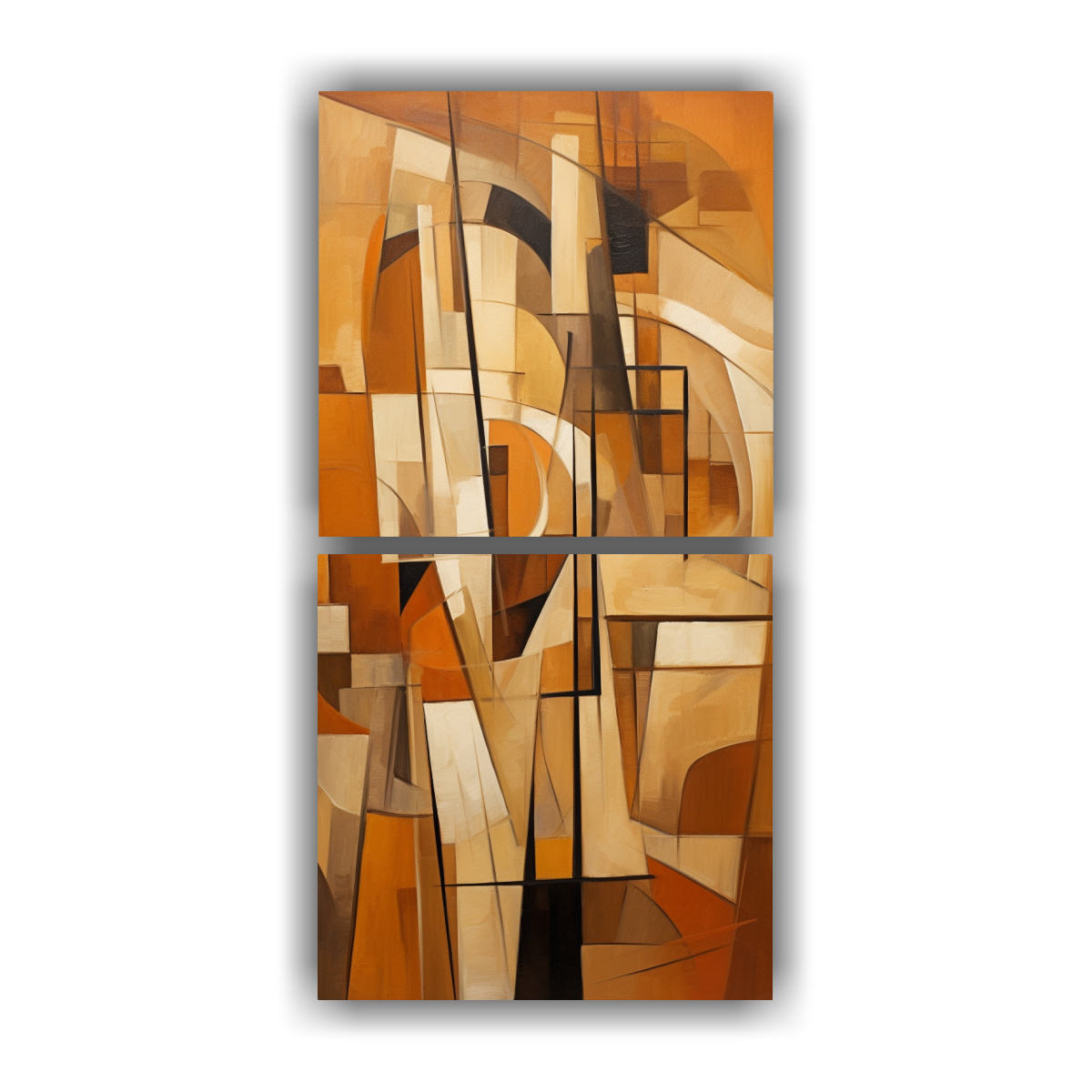 cuadros-de-decoraci-n-regalo-inspirados-en-el-cubismo-con-composici-n-abstracta-terrosa