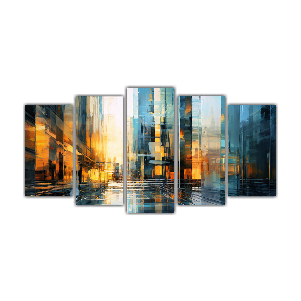 cuadros-de-dise-o-para-sala-con-edificio-moderno-y-pinturas-impresionistas-