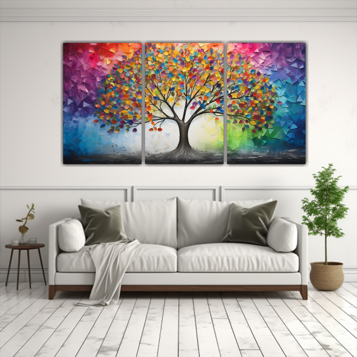 cuadros-de-inspiraci-n-arco-ris-y-plata-con-rbol-sim-trico-1