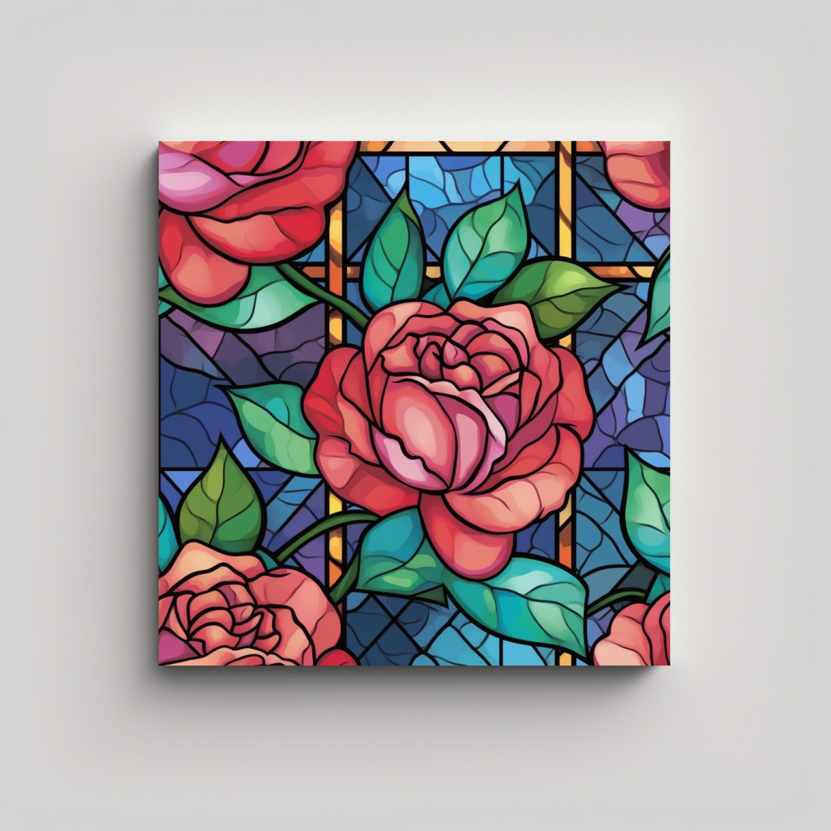 cuadros-de-oficina-estilo-vitral-con-rosas-de-enero-en-canva