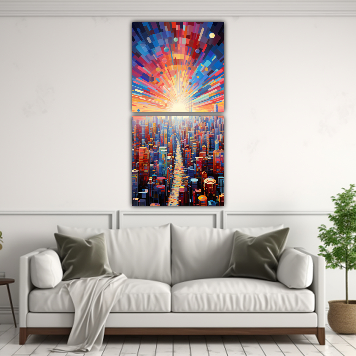 cuadros-de-tela-de-detalles-intrincados-de-una-ciudad-hecha-de-formas-geom-tricas-1