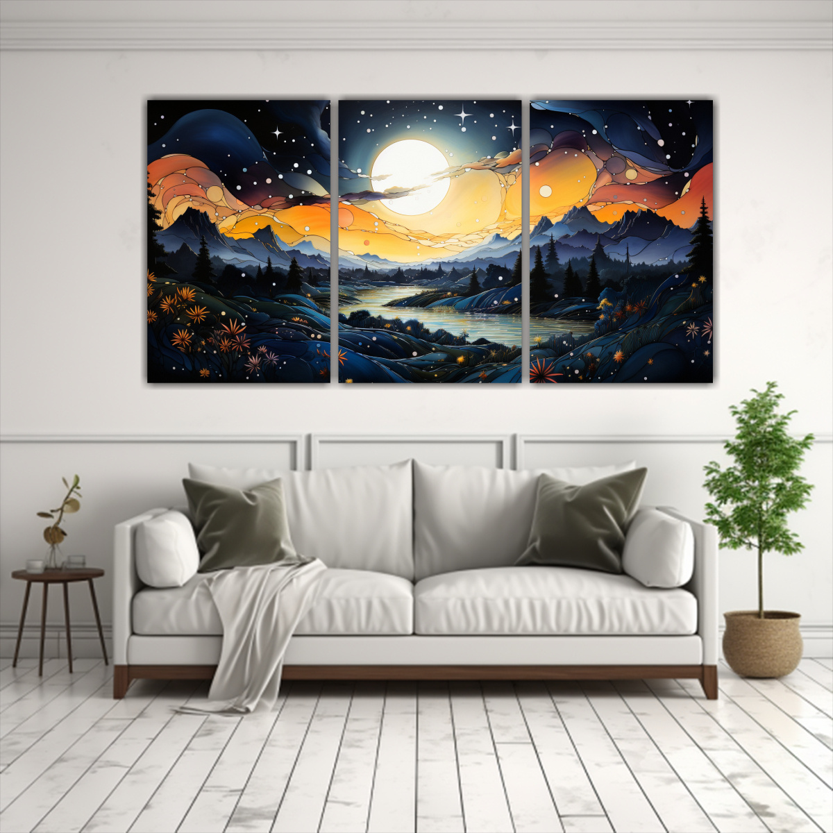 cuadros-decoraci-n-sala-con-luna-y-monta-as-en-la-noche-1