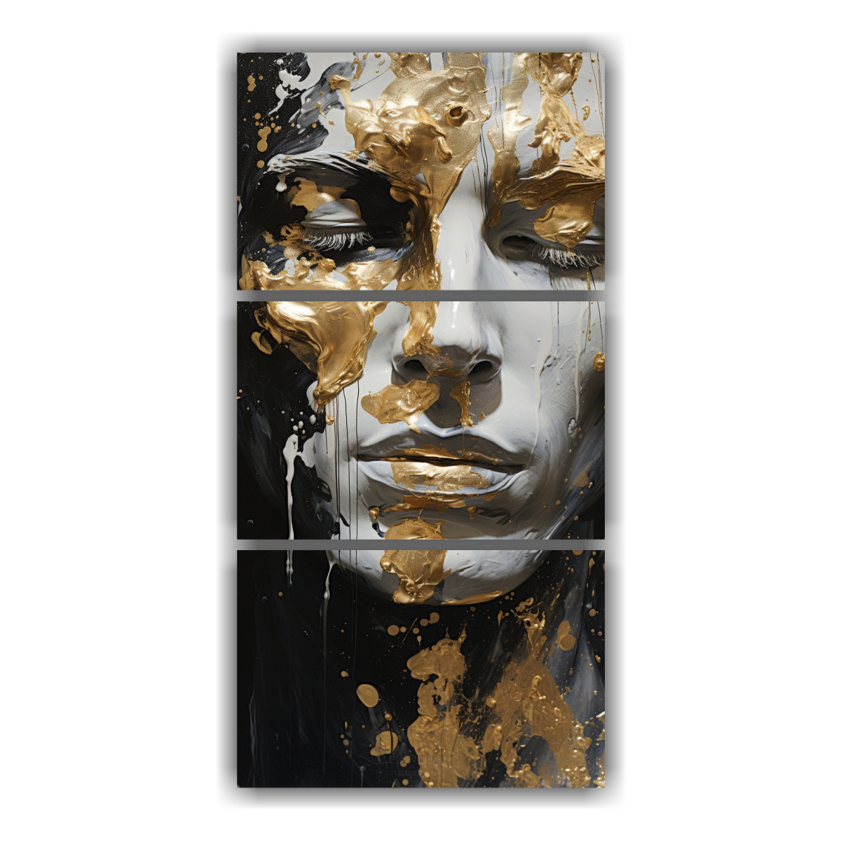 cuadros-decorativos-contornos-faciales-y-salpicaduras-en-dorado-y-blanco