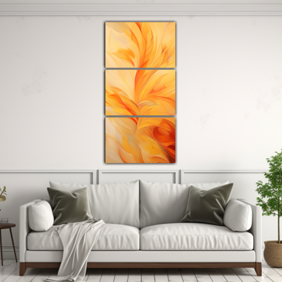 cuadros-decorativos-de-pared-con-patrones-abstractos-giratorios-en-tonos-vivos-de-amarillo-1