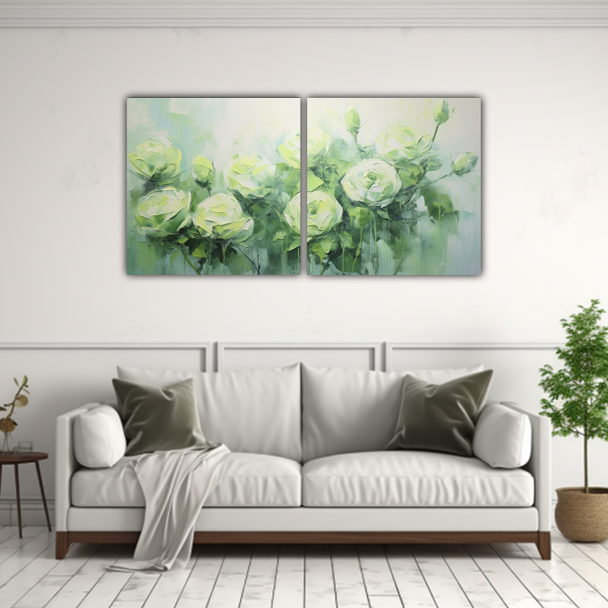 cuadros-dibujo-full-color-de-rosas-verdes-en-lienzo-al-estilo-de-1